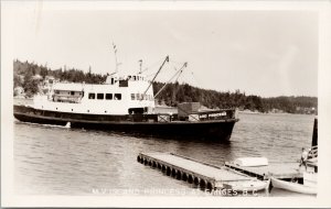 MV 'Island Princess' Ship at Ganges BC Salt Spring Island RPPC Postcard G51