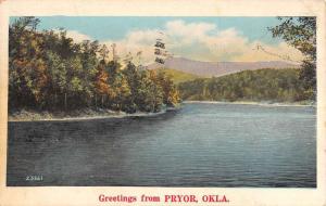 Pryor Oklahoma Scenic Waterfront Antique Postcard K78029