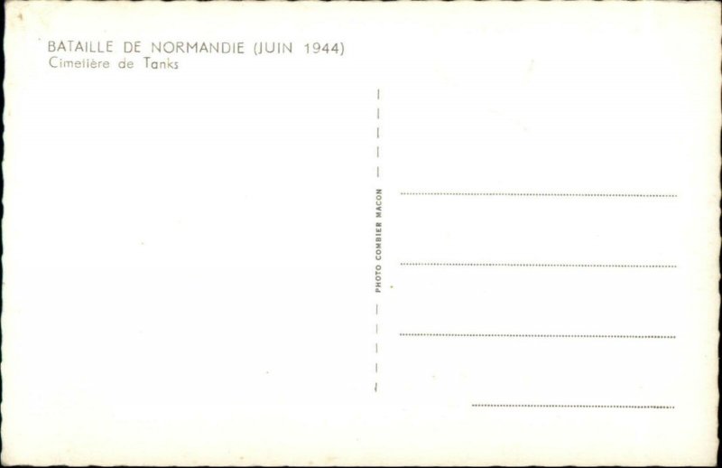 WWII Abandoned Tanks Normandy Beach Normandie Real Photo Postcard