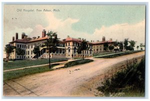 c1910 Road Scene Old Hospital Ann Arbor Michigan MI Antique Unposted Postcard 