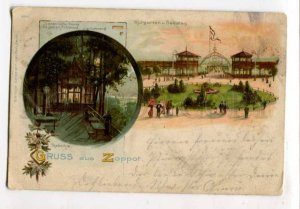 299939 POLAND Gruss aus ZOPPOT Vintage postcard 1901 year RPPC to Konigsberg