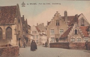 Belgium Pont Des Clefs Sleutelbrug Lady Fashion Cloak Antique Flemish Postcard