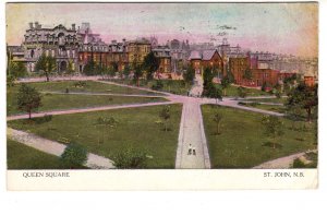 Queen Square, St John, New Brunswick, Used 1906, Warwick,