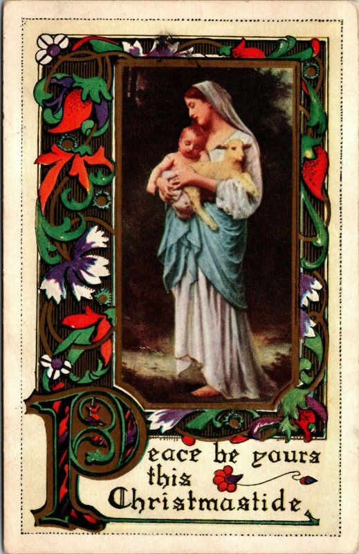 Christmas - Christmastide - Mary Lamb - Religious - Vintage - POSTCARD PC POSTED