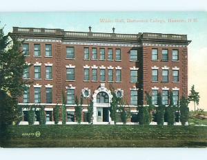 Unused Pre-1907 WILDER HALL - DARTMOUTH COLLEGE Hanover New Hampshire NH v4418