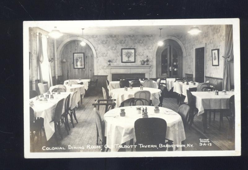 RPPC BARDSTOWN KENTUCKY TALBOTT TAVERN RESTAURANT REAL PHOTO POSTCARD KY.