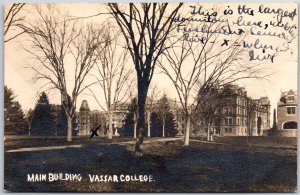 1913 Main Building Vassar College Arlington NY Real Photo RPPC Posted Postcard