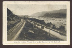 WASHINGTON DC AREA THE POTOMAC RIVERE B&O RAILROAD VINTAGE POSTCARD 1924