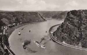 Das Felsentor An Der Loreley Ships River Real Photo German Postcard