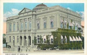 St. Joseph MissouriIvy Covered Public Library1919 Postcard