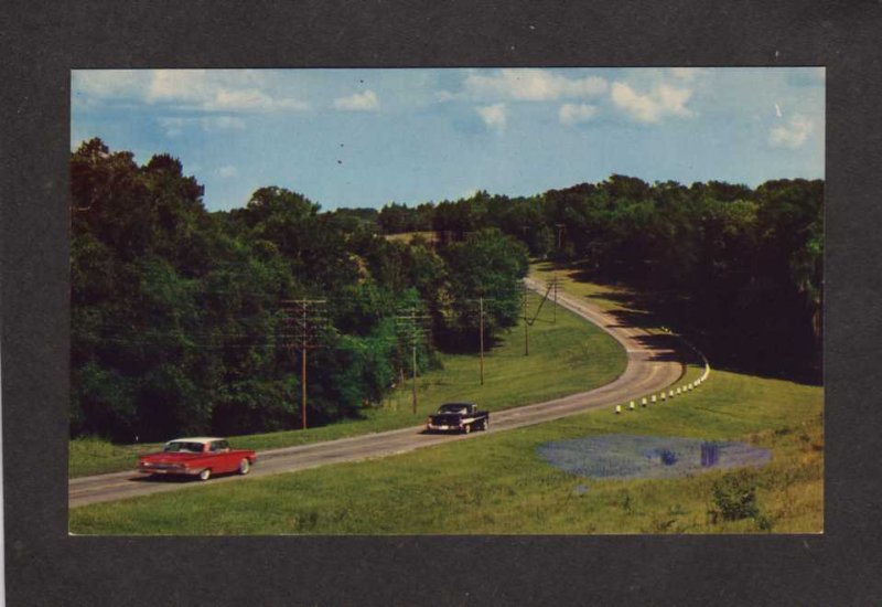 NC Greetings From North Carolina Postcard Old Cars Highway