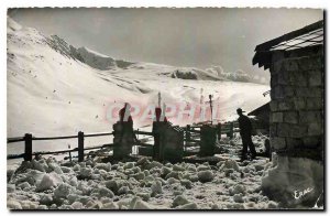 Postcard Modern Col de Puymorens ski runs and the Pico Mine to the Grand Hote...