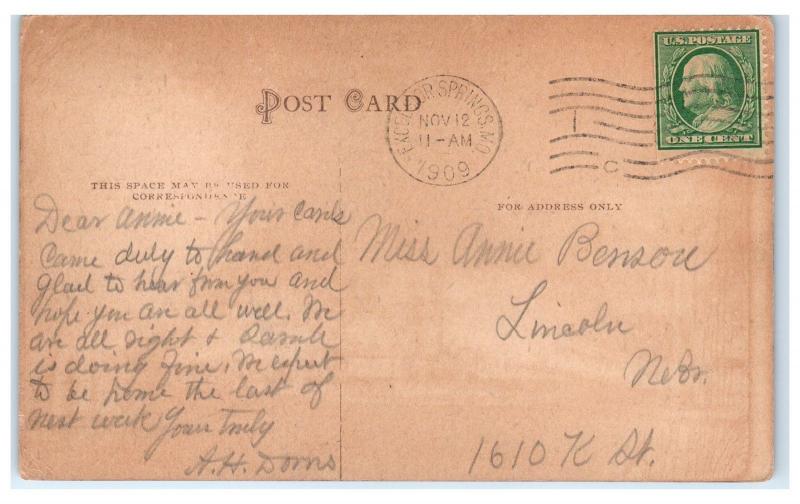 1909 Elm's Boulevard, Excelsior Springs, MO Postcard
