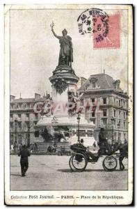 Old Postcard Paris Place de la Republique