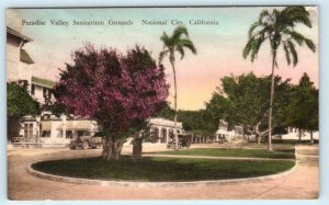 NATIONAL CITY, CA ~ Handcolored PARADISE VALLEY SANITARIUM GROUNDS  Postcard