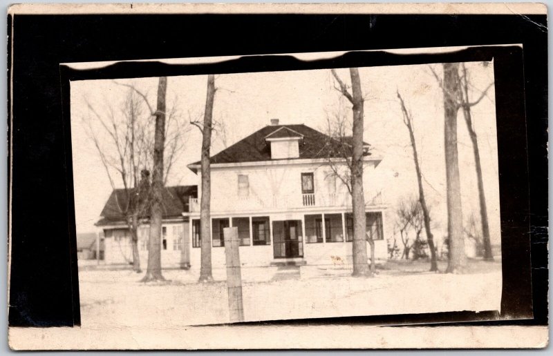 Two-Story House Antique Front View Real Photo RPPC Postcard