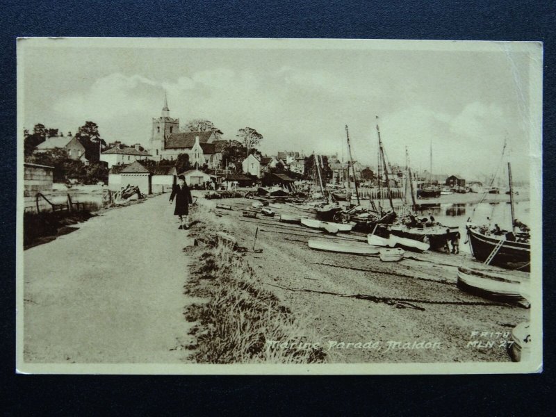 Essex MALDON Marine Parade & Village c1950s Postcard by Frith