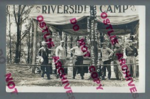 Humboldt IOWA RPPC c1910 FRANK GOTCH Camp WORLD CHAMPION WRESTLER Wrestling IA