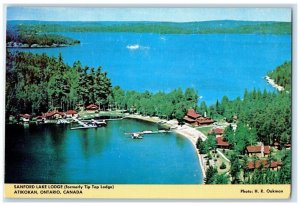 c1950's Sanford Lake Lodge Atikokan Ontario Canada Unposted Vintage Postcard