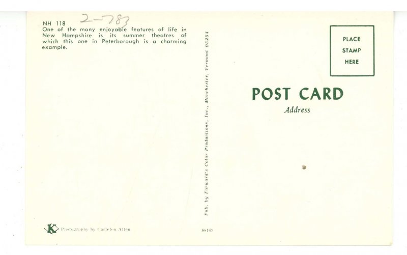 NH - Peterborough. Peterborough Players Summer Theatre