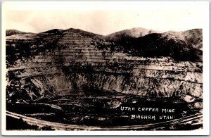 Utah Copper Mine Bingham Utah UT Real Photo RPPC Postcard