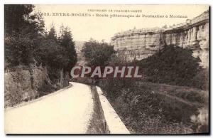 Old Postcard Scenic Route Between Rocks Pontarlier Morteau