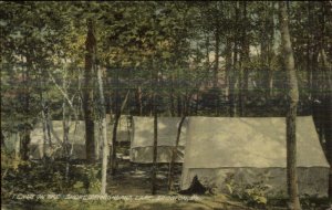 Bridgton ME Tents on Shore of Highland Lake c1910 Postcard