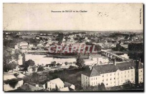 Old Postcard Panorama Dole saw the Bell Tower