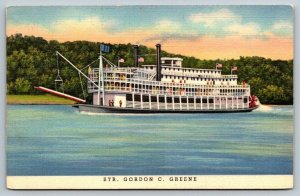 Steamer  Gordon C. Greene  Mississippi River   Postcard  1941