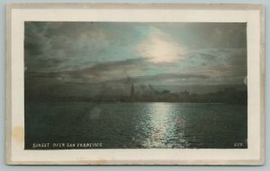 San Francisco California~Sunset Over River And City~Real Photo Postcard~RPPC