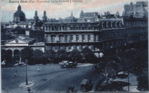 Argentina Buenos Aires Calle Victoria y Defensa Vintage Postcard C072