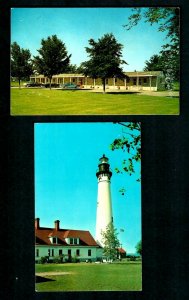 #546 Racine Wind Point Lighthouse, Middleton Hwy. 12-13 Auto's at Porky's Motel