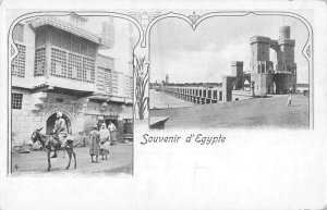 Egypt Souvenir Greetings Street Scene and Bridge Vintage Postcard AA45465