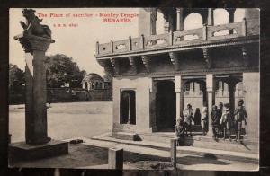 Mint India Real Picture Postcard  RPPC Monkey Temple Place Of Sacrifice Benares