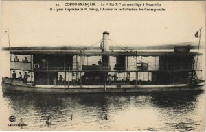 PC SHIP LE PIE X AU MOUILLLAGE FRENCH CONGO (a22850)