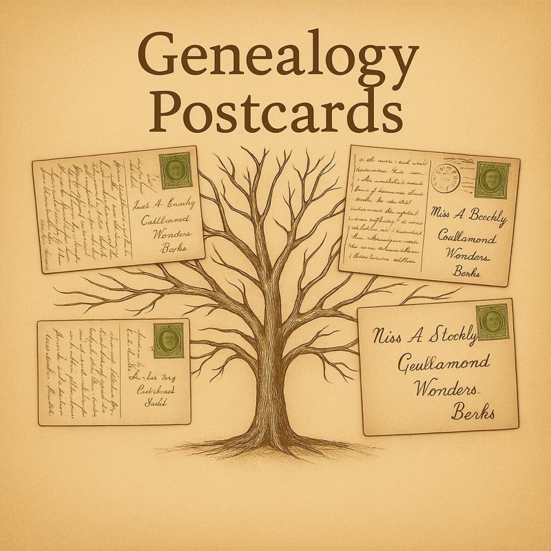 Genealogy Postcards - 3 x Forbes, Leith, Glasgow, Woodhall Spa, Lincs