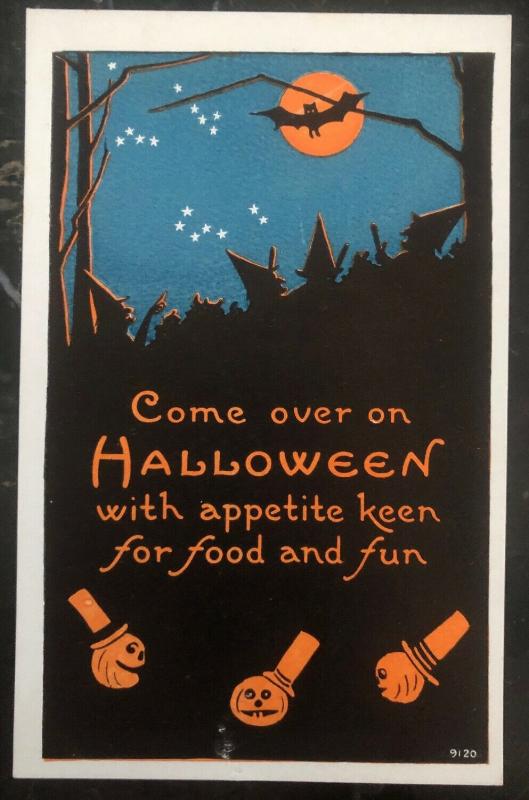 Mint Vintage USA Picture Postcard PPC Come Over On Halloween