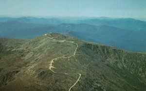 Aerial View Summit of Mount Washington Road White Mountains NH Vintage Postcard