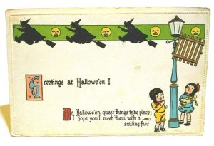 Winsch Back Halloween Postcard 3 Witches Gottschalk Series 5073 Original Unused 