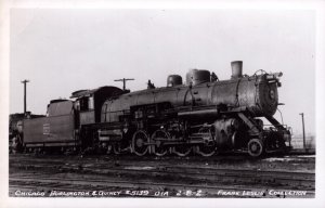 RPPC Real Photo Chicago, Burlington & Quincy Railroad Postcard - Locomotive 5139