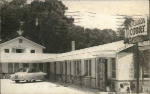 St. Augustine FL Florida Court Motel Classic 1940s Car Vintage Postcard