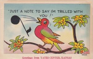 Kansas Greetings From Yates Center 1946