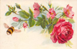 Embossed Flowers and Bee Embossed Flowers and Bee