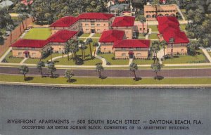 Daytona Beach Florida Riverfront Apartments Vintage Postcard AA24271