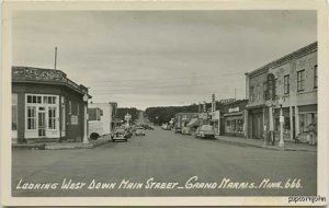 Grand Marais MN Street Vue Cars Beer Sign RPPC Postcard