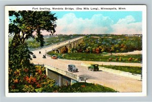 Minneapolis MN-Minnesota, Fort Snelling, Mendota Bridge, Vintage c1920 Postcard 