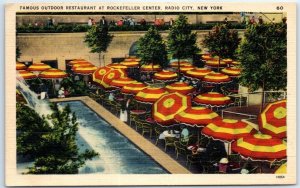 Postcard - Famous Outdoor Restaurant At Rockefeller Center, Radio City - N. Y.