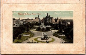 Argentina Buenos Aires Plaza 25 de Mayo Vintage Postcard C209