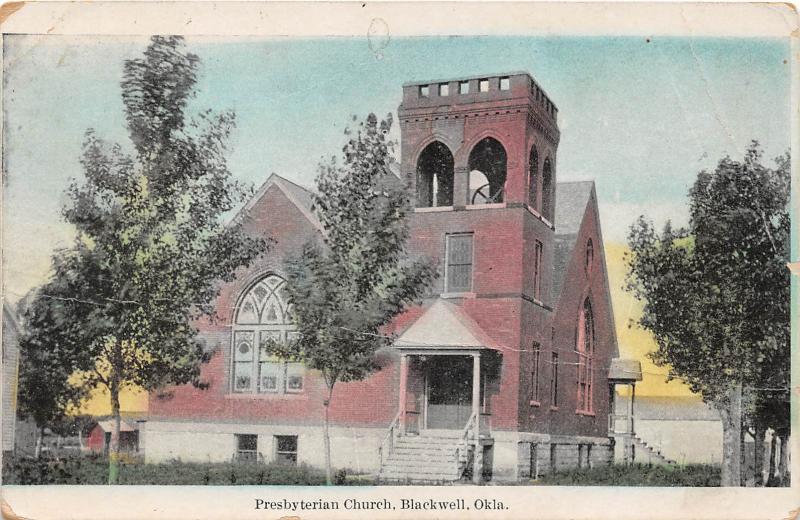 B54/ Blackwell Oklahoma Ok Postcard 1910 Presbyterian Church 2