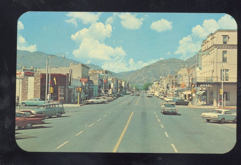 CANON CITY COLORADO DOWNTOWN STREET SCENE OLD CARS VINTAGE POSTCARD COL.